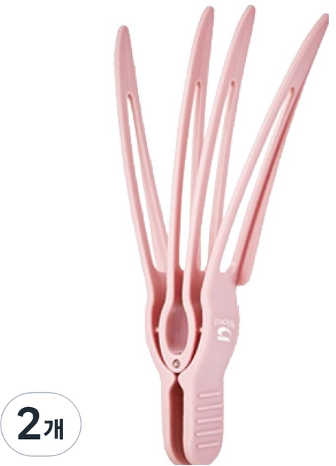 툴리프 픽스테이 헤어 볼륨 클립, 2개, 핑크