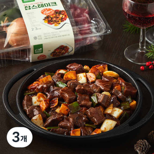 프레시밀 찹스테이크 밀키트, 520g, 3개