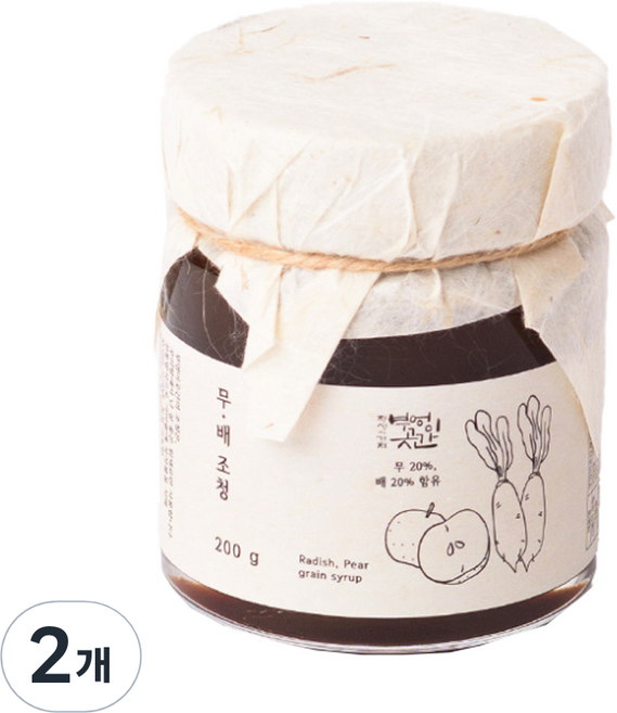 부엉이곳간 무 배 조청, 200g, 2개
