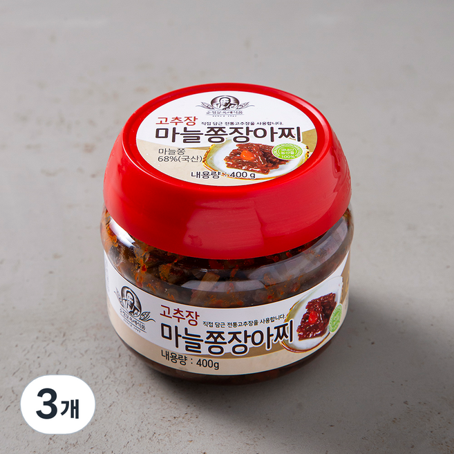 순창문옥례식품 고추장 마늘쫑장아찌, 400g, 3개