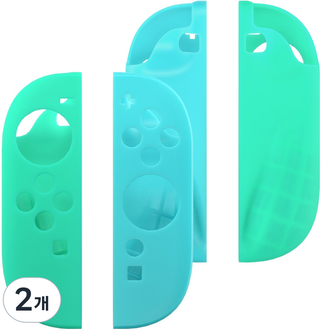 호후 그립잇 닌텐도 스위치2 조이콘 컨트롤러 실리콘 그립 케이스 커버, 그린 + 블루, 2개