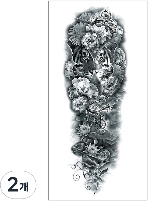 gelluna 男士長袖DIY紋身刺青貼紙, 2個, T-58