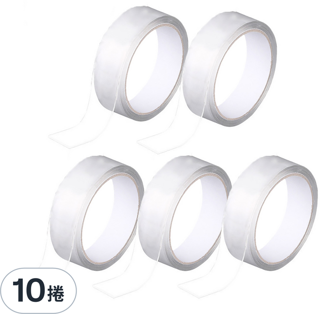 壓克力雙面膠帶 2cm x 1m x 1mm, 透明色, 10捲