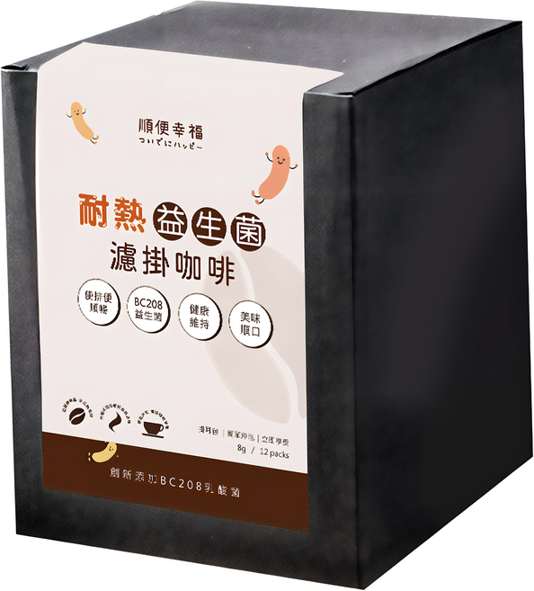 順便幸福 益生菌浸泡咖啡 曼巴, 8g, 12包, 1盒
