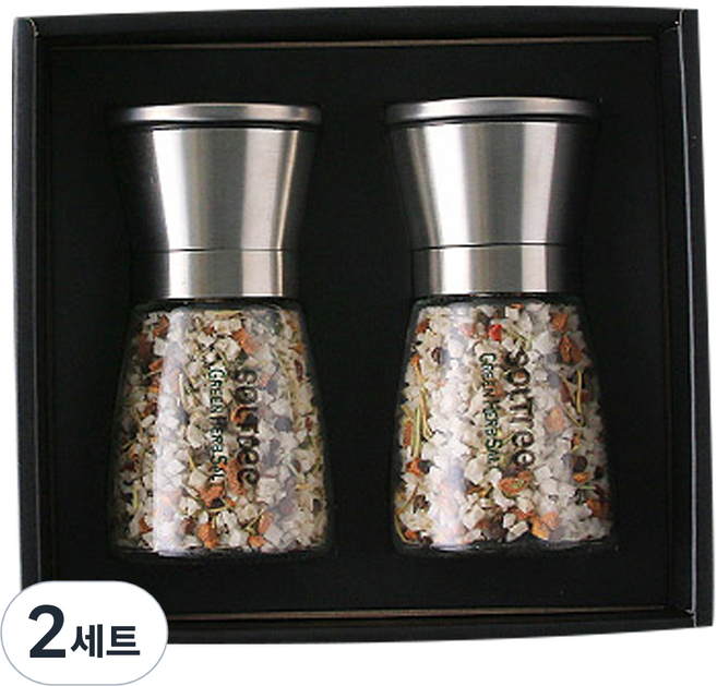 솔트리 그라인더 그린허브120g + 레드페퍼 120g 솔트 선물세트, 2세트