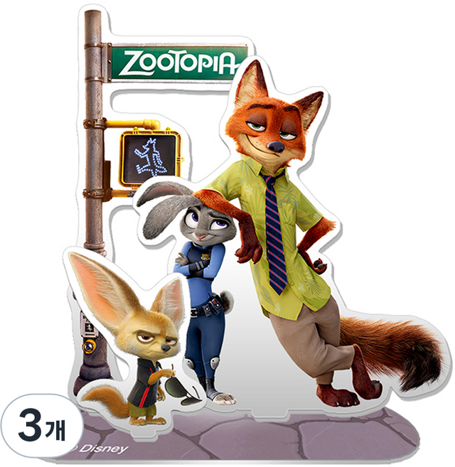 PUZZLE LIFE 迪士尼 動物方城市 壓克力立牌 混合色 7 X 7.5 cm DAS313, 3個