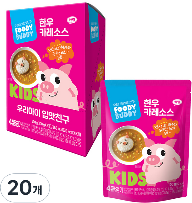 푸디버디 한우 소스, 카레맛, 100g, 20개