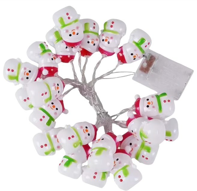 半島良品 聖誕佈置燈串 電池款 立體, 圍巾雪人, 1個