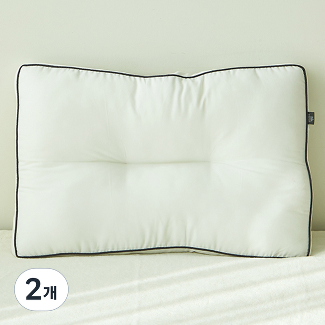 코멧 홈 커버가 필요없고 통째로 빨아쓰는 입체슬립 경추굽베개, 아이보리, 2개