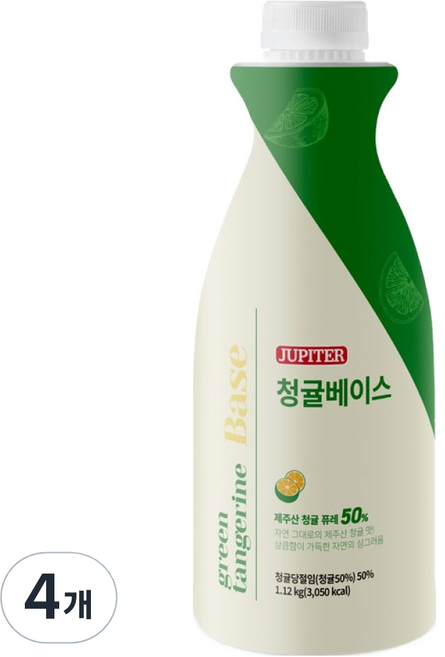 쥬피터 제주산 청귤 베이스, 1.12kg, 4개