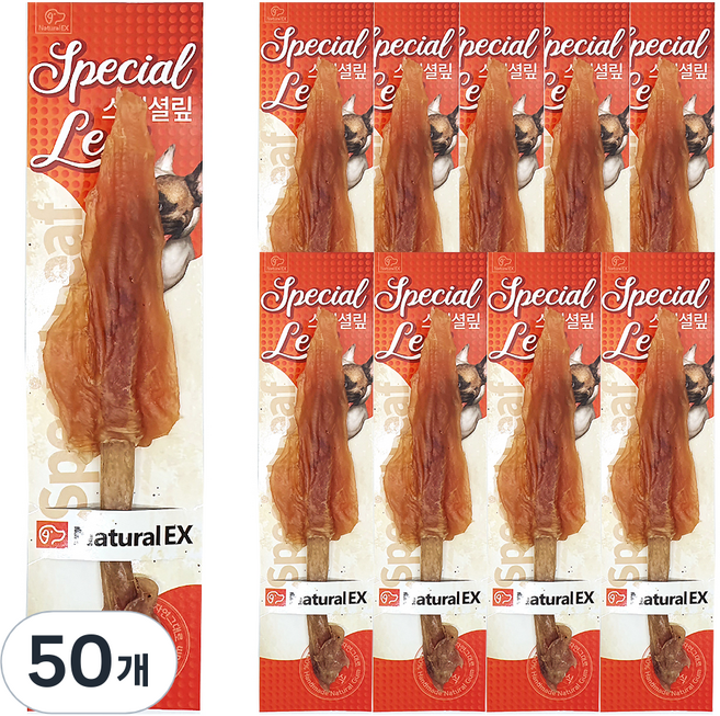 네츄럴이엑스 강아지 스페셜맆 국내산 건조간식, 닭고기 + 돼지연골 혼합맛, 10g, 50개
