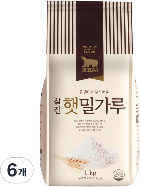 곰표 찰진 햇밀가루, 1kg, 6개