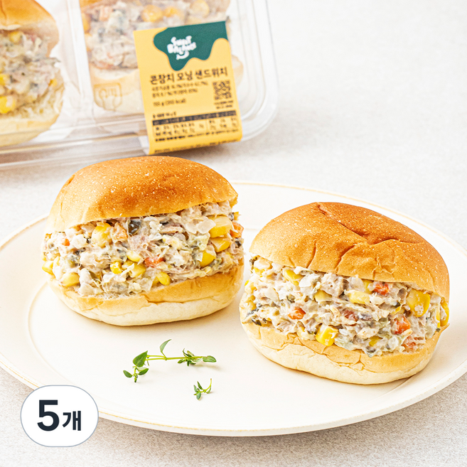 스윗밸런스 콘참치 모닝 샌드위치 2개입, 155g, 5개
