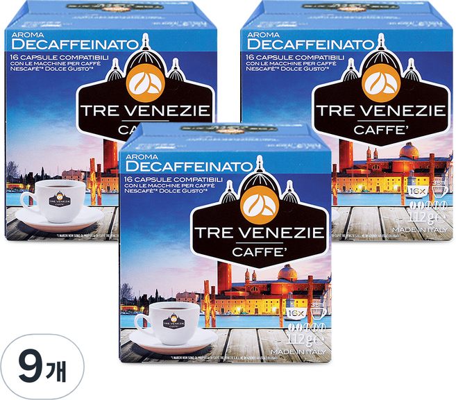 트레베네치아 돌체구스토호환 캡슐커피 디카페나토, 7g, 16개입, 9개