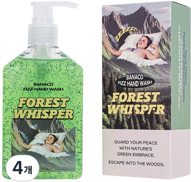 banaco Fizz 洗手乳 FOREST WHISPER 綠色, 4個, 300ml
