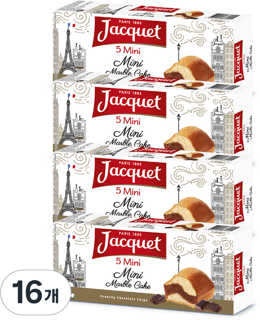 Jacquet 迷你巧克力大理石蛋糕 5入, 135g, 16盒