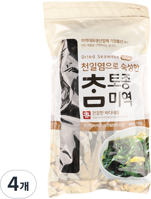 기장애 천일염에 숙성한 토종참미역, 100g, 4개