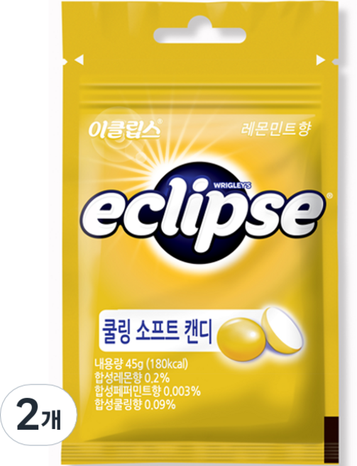 이클립스 쿨링 소프트 캔디 레몬민트향, 45g, 2개