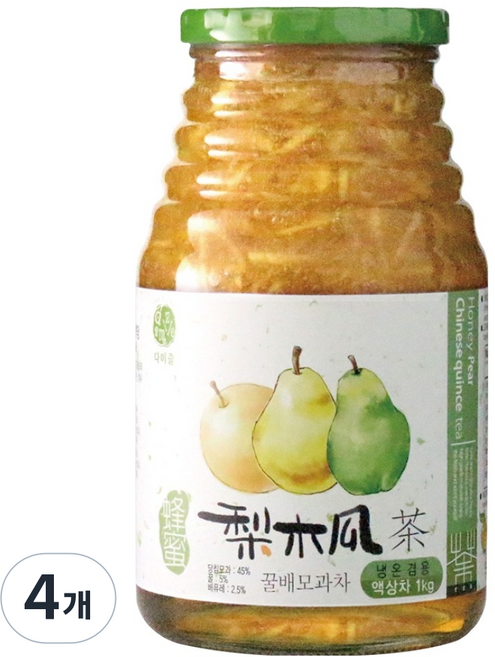 다미즐 꿀배 모과차, 1kg, 1개입, 4개