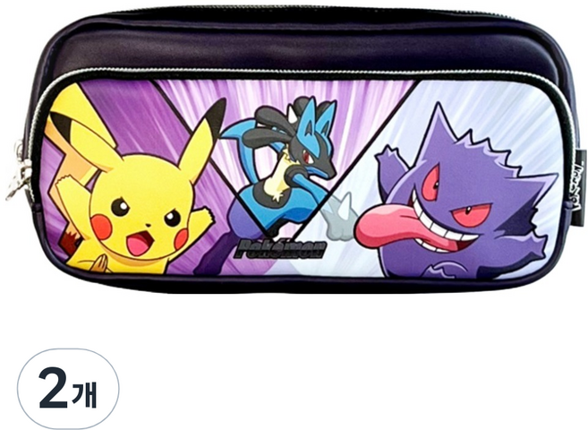 寶可夢雙口袋絨毛筆袋, 2個, 隨機出貨