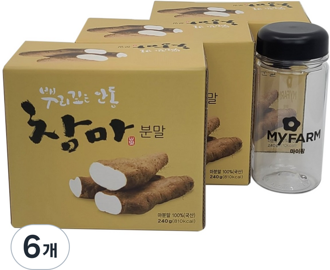 뿌리깊은 안동 참마분말 스틱형 + PET마이보틀, 240g, 6개