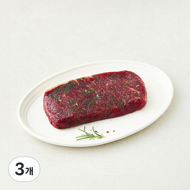 명장의 맛 시즈닝 채끝 스테이크 (냉장), 3개, 200g