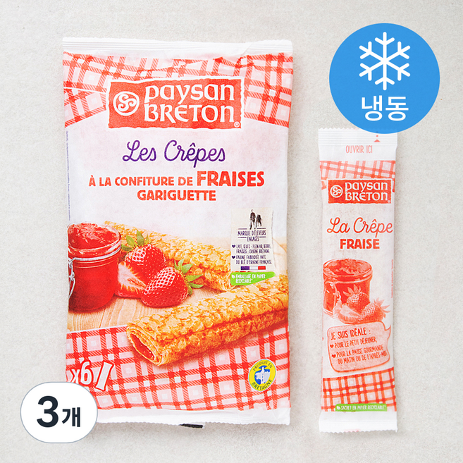 페이장브레통 스트로베리 크레페 (냉동), 30g, 6개입, 3개