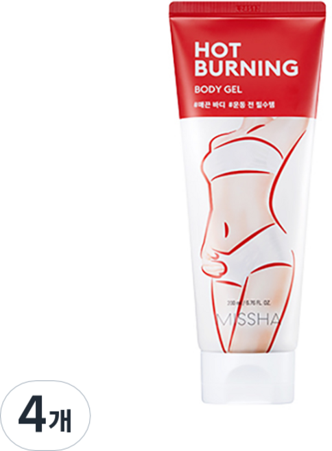 미샤 핫 버닝 바디 젤, 200ml, 4개