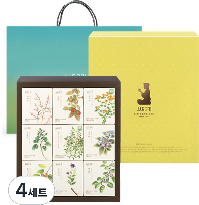 쌍계명차 클래식 티박스, 티백 9종 + 쇼핑백, 4세트