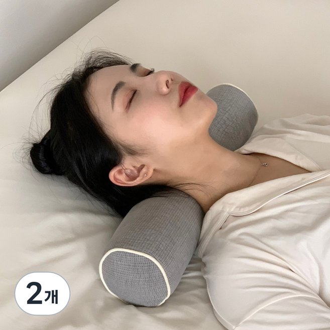 집앤콕 누비베개 비즈폼, 연그레이, 2개