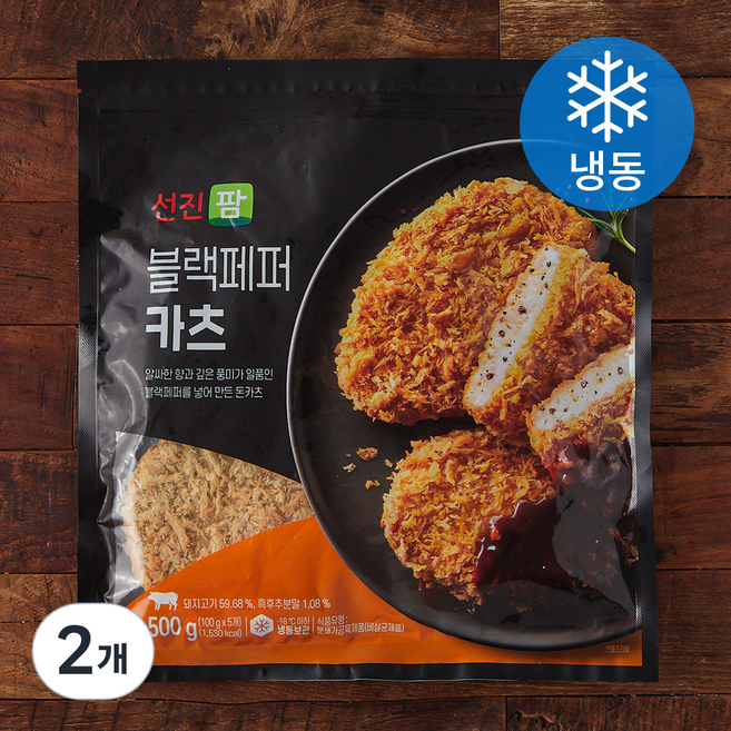 선진팜 블랙페퍼 카츠 (냉동), 500g, 2개