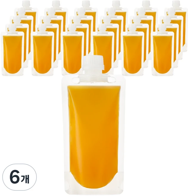 코멧 투명 스파우트 음료 파우치 200 mL, 입구지름 22mm, 25개입, 6개 - 쿠팡