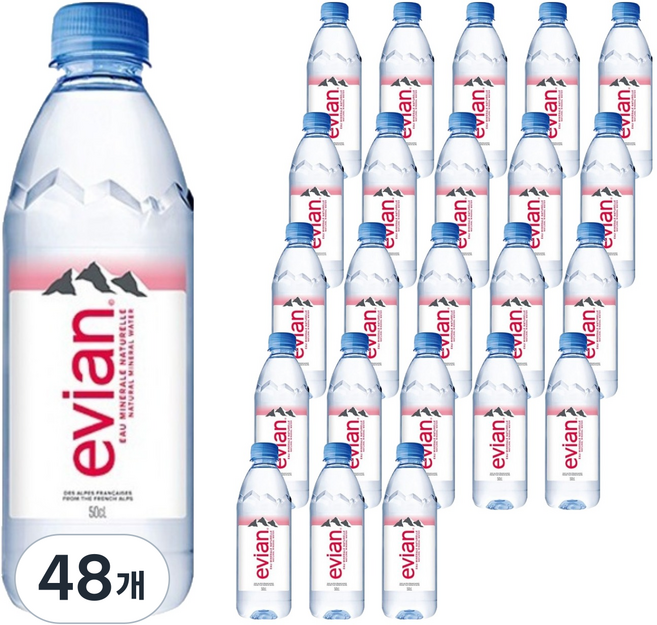 에비앙 천연광천수 생수, 500ml, 48개