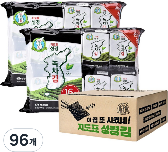 지도표성경 녹차 식탁김, 80g, 6개