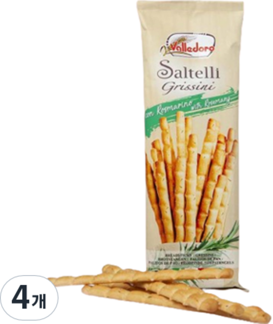 발레도로 그리시니 쌀텔리 콘 로즈마리노, 4개, 100g
