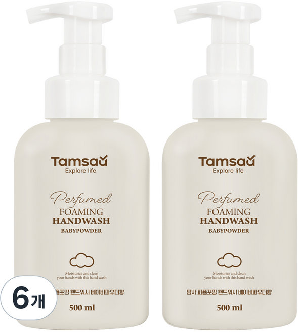 탐사 퍼퓸포밍 핸드워시 베이비파우더향, 500ml, 6개