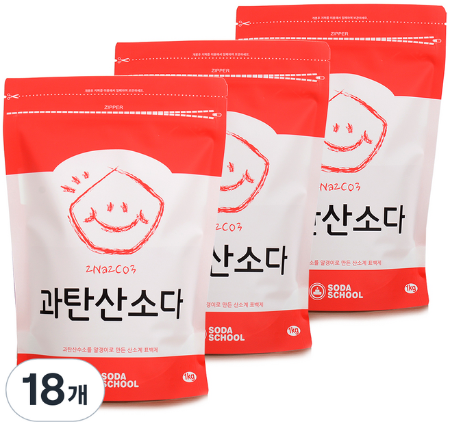 소다스쿨 과탄산소다, 1kg, 18개