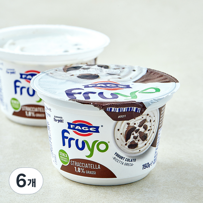 파예 프루요 그릭 요거트 스트라차텔라 초콜렛 칩, 150g, 6개