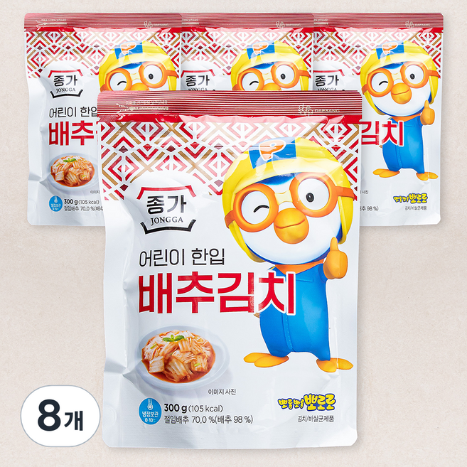 종가집 어린이 한입 배추김치, 300g, 8개