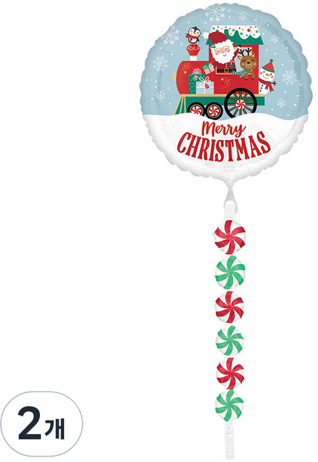 아나그램 은박풍선 에어워커 익스프레스 크리스마스, 혼합색상, 2개