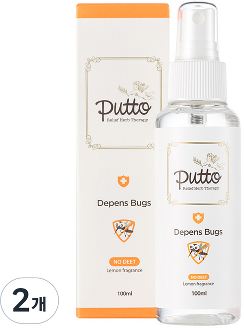 퓨토 디펜스 벅스 레몬향액 스프레이 유아용 모기퇴치제, 100ml, 2개