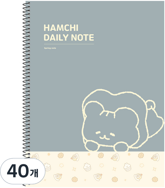포포팬시 1000 햄치 데일리 노트, 블루, 40개