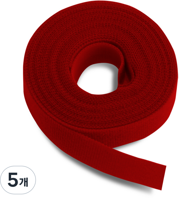 칼론 벨크로 케이블 타이 레드 3m x 1.2cm KR-RCT123, 5개