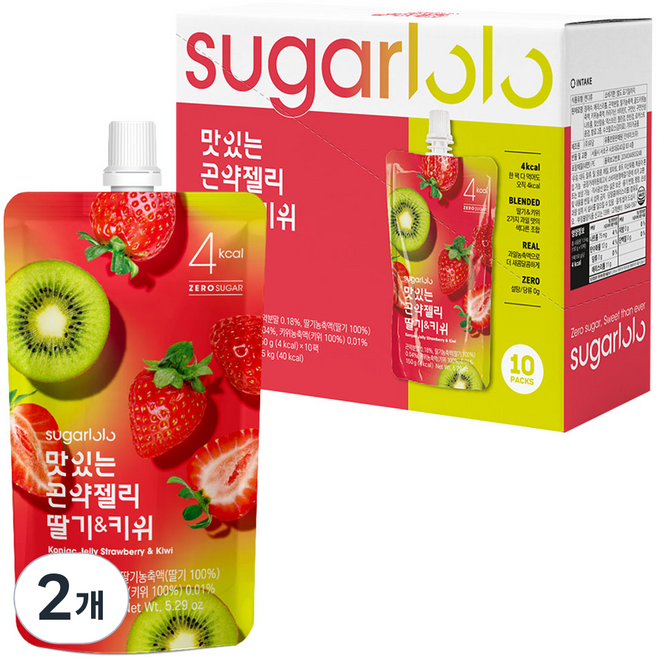 슈가로로 맛있는 곤약젤리 딸기 & 키위 10개입, 1.5kg, 2개