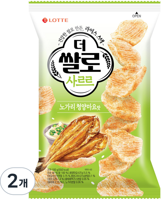 더쌀로 사르르 노가리 청양마요맛, 2개, 100g