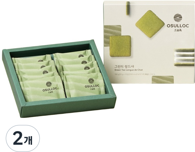 오설록 그린티 랑드샤 쿠키 10p, 100g, 2개