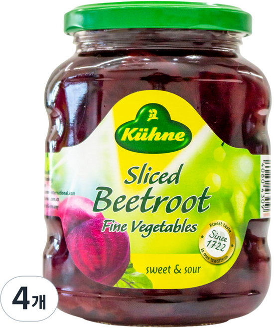 Kuhne 冠利 切片甜菜根, 4個, 330g
