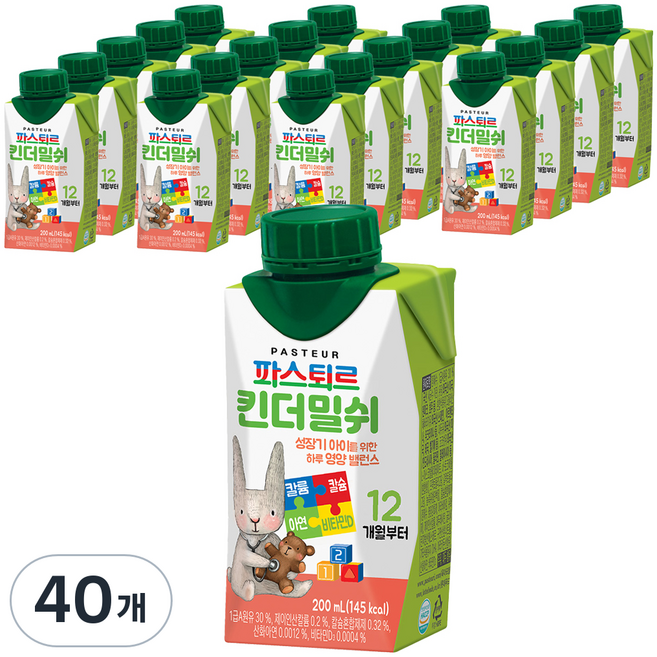 파스퇴르 킨더밀쉬 200ml, 40개