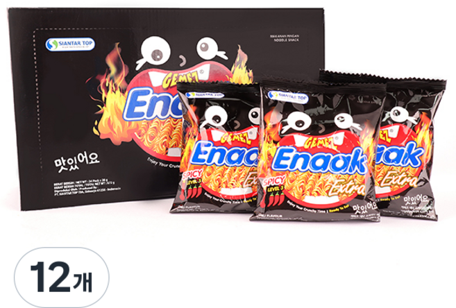 에낙 스파이시 레벨3 라면과자, 672g, 12개