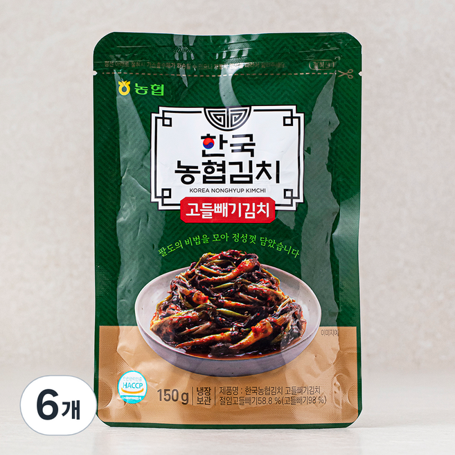 농협 한국농협김치 고들빼기김치, 150g, 6개